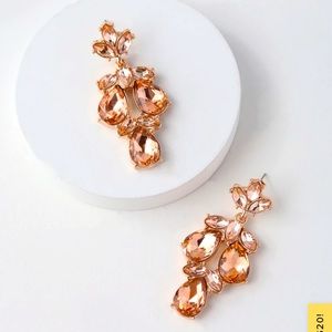 Lulus Bound to wow rose gold and pink earrings. Never worn NWT